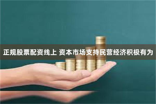 正规股票配资线上 资本市场支持民营经济积极有为