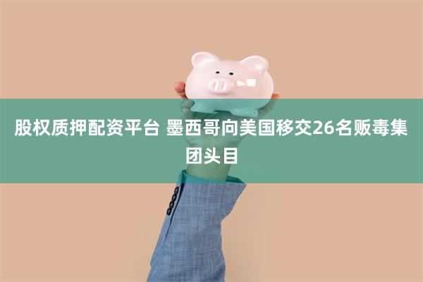股权质押配资平台 墨西哥向美国移交26名贩毒集团头目