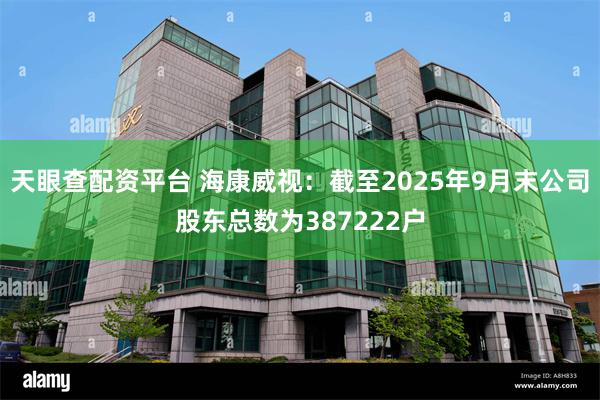 天眼查配资平台 海康威视：截至2025年9月末公司股东总数为